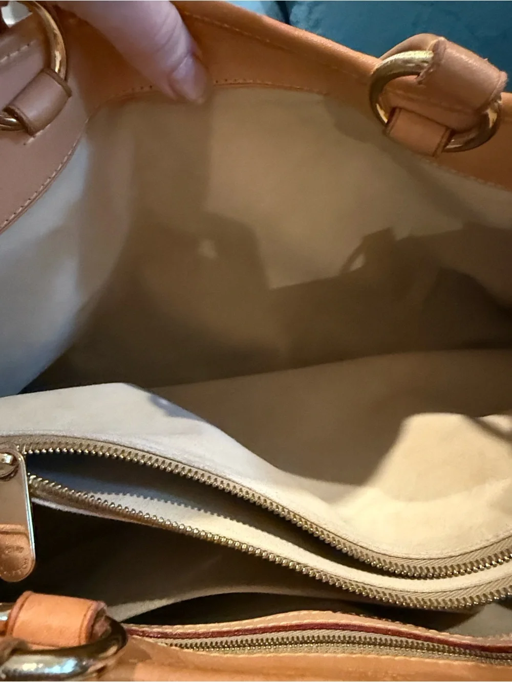 Louis Vuitton Brown Monogram Quilted Satchel with Tan Trim and Gold Hardware